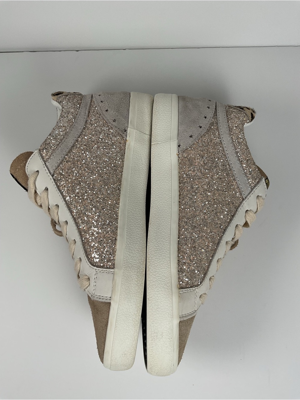 Vintage Havana Glitter Star Sneakers Women’s Size 10 Beige Leopard Shoes - Picture 9 of 14